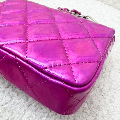 Chanel 24C Micro VIP Clutch in Fuchsia Pink Iridescent Mirror Goatskin SHW