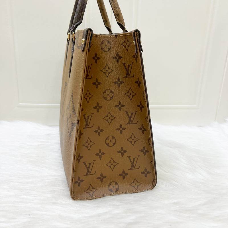 LV Onthego MM in Reverse Monogram Canvas and GHW