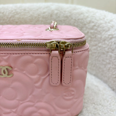 Chanel Small Vanity in Sakura Pink Camellia Leather and LGHW