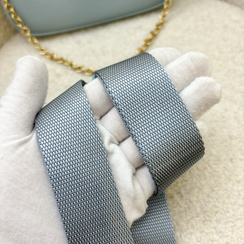 Prada Re-Edition Mini Bag in Baby Blue Saffiano Leather and GHW