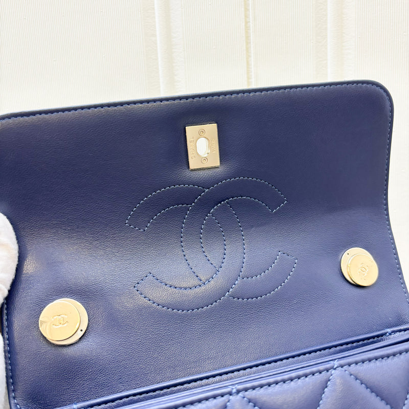 Chanel Trendy CC Small Flap in Dark Blue Lambskin and LGHW