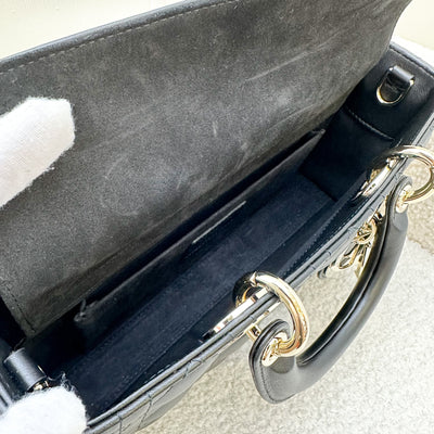 Dior Medium Lady D-Joy Bag in Black Lambskin and GHW