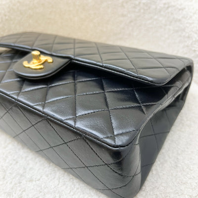 Chanel Vintage Medium Classic Flap CF in Black Lambskin and 24K Plated GHW