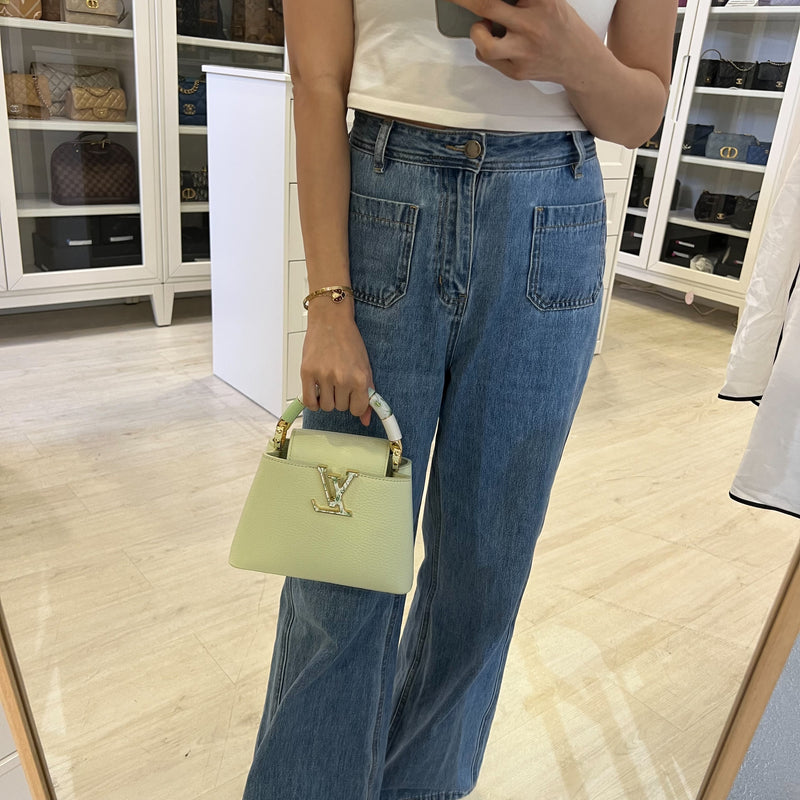 LV Mini Capucines in Vert d’Eau Green Taurillon Calfskin Leather and GHW (Model: M21639)