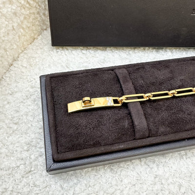 Hermes Kelly Chaine PM Bracelet Semi Pave with Diamonds in 18K Yellow Gold