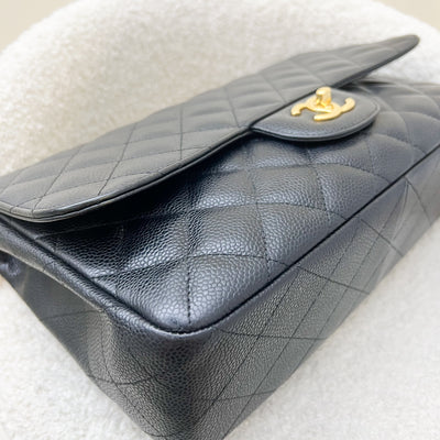 Chanel Classic Jumbo Single Flap SF in Black Caviar and GHW