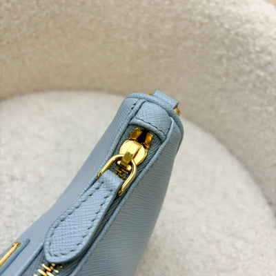 Prada Re-Edition Mini Bag in Baby Blue Saffiano Leather and GHW