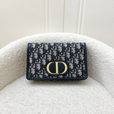 Dior 2-in-1 30 Montaigne Pouch / WOC in Navy Oblique Canvas GHW