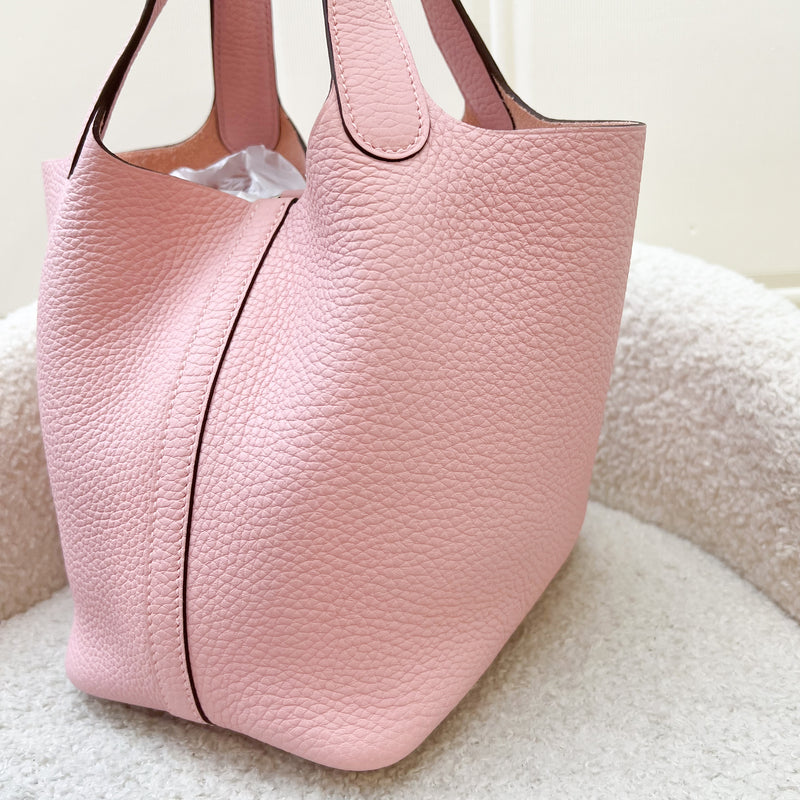 Hermes Picotin 18 in Rose Sakura Clemence Leather and PHW