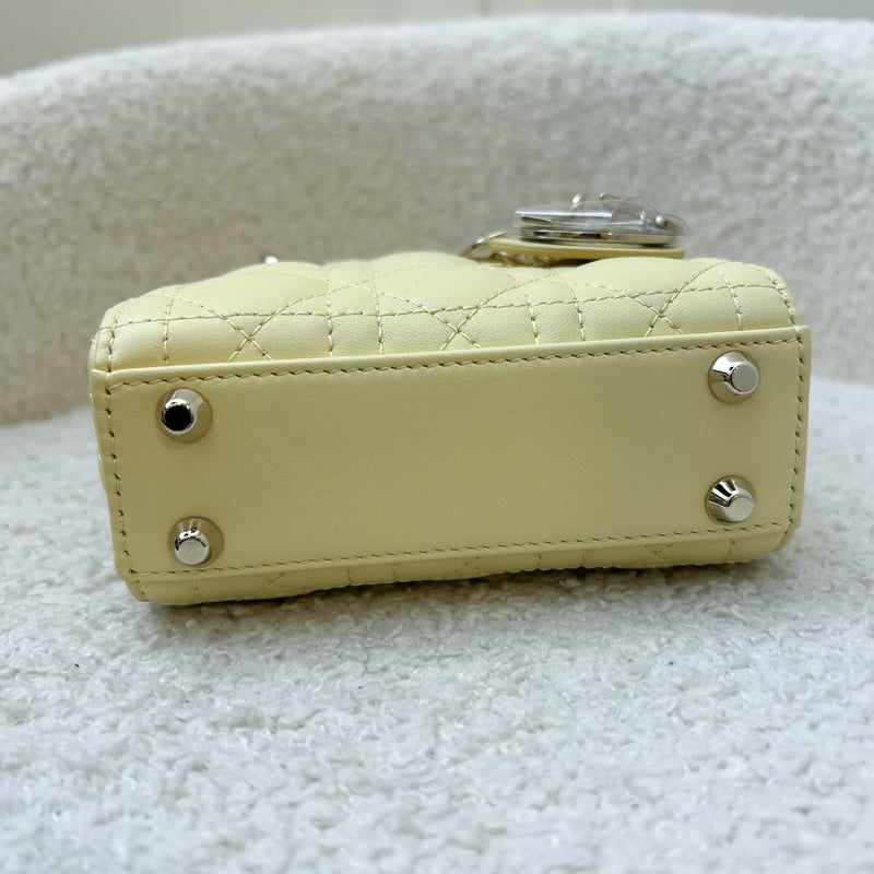 Dior Micro Lady Dior in Pale Yellow Lambskin and GHW