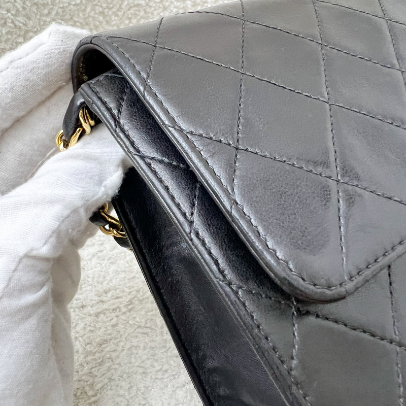 Chanel Vintage Push Lock Square in Black Lambskin GHW