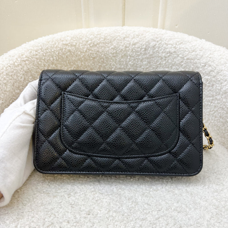 Chanel Classic Wallet on Chain WOC in Black Caviar and GHW