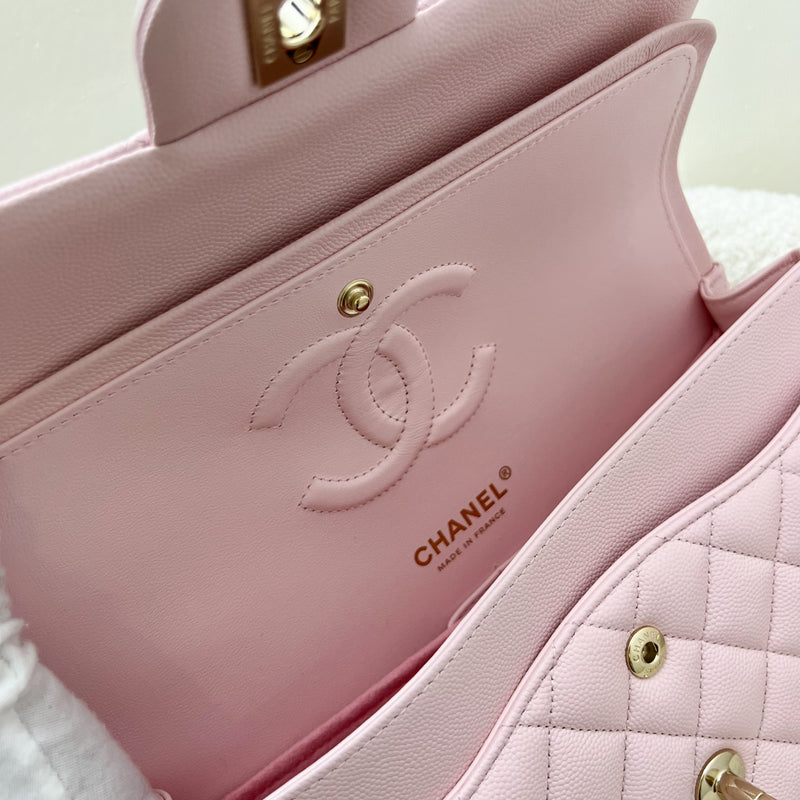 Chanel Medium Classic Flap CF in 22S Light Pink Caviar and LGHW