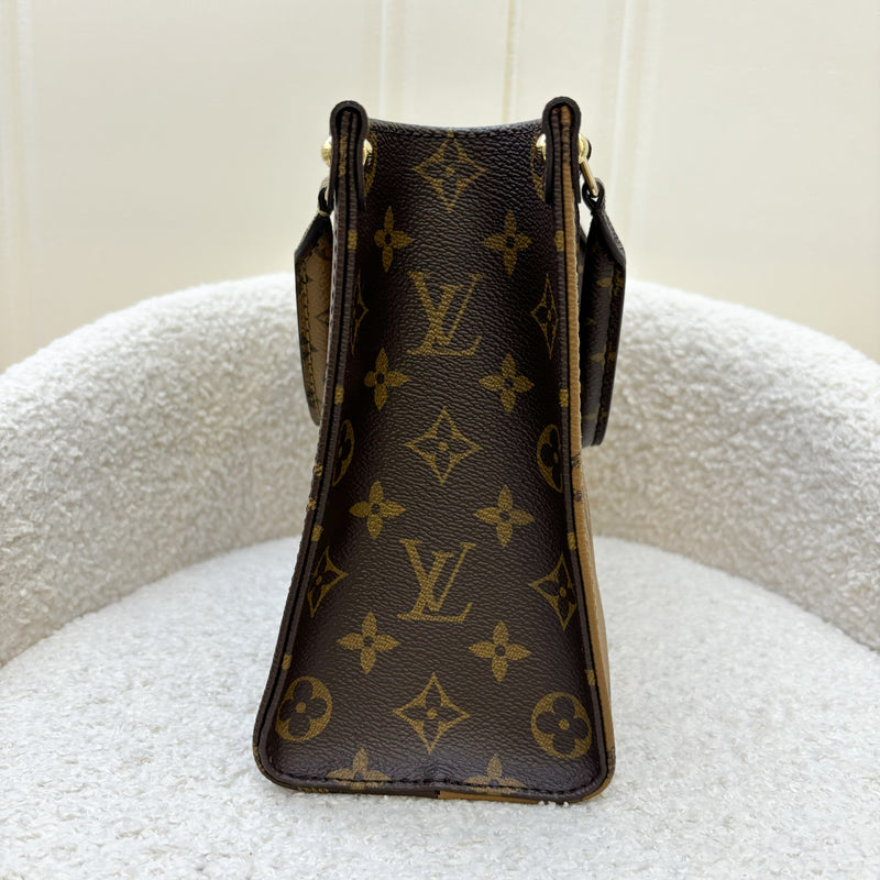 LV Onthego PM in Monogram and Reverse Monogram Canvas and GHW