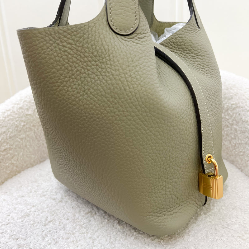 Hermes Picotin 18 in Sage Clemence Leather and GHW