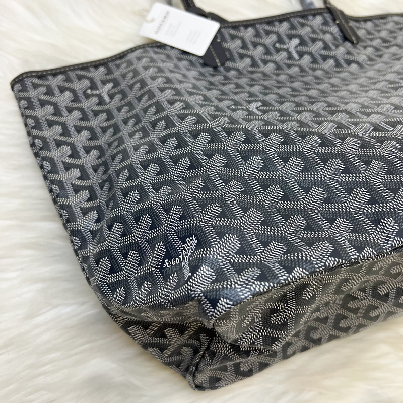 Goyard Saint Louis PM Tote in Gris Grey Goyardine Canvas