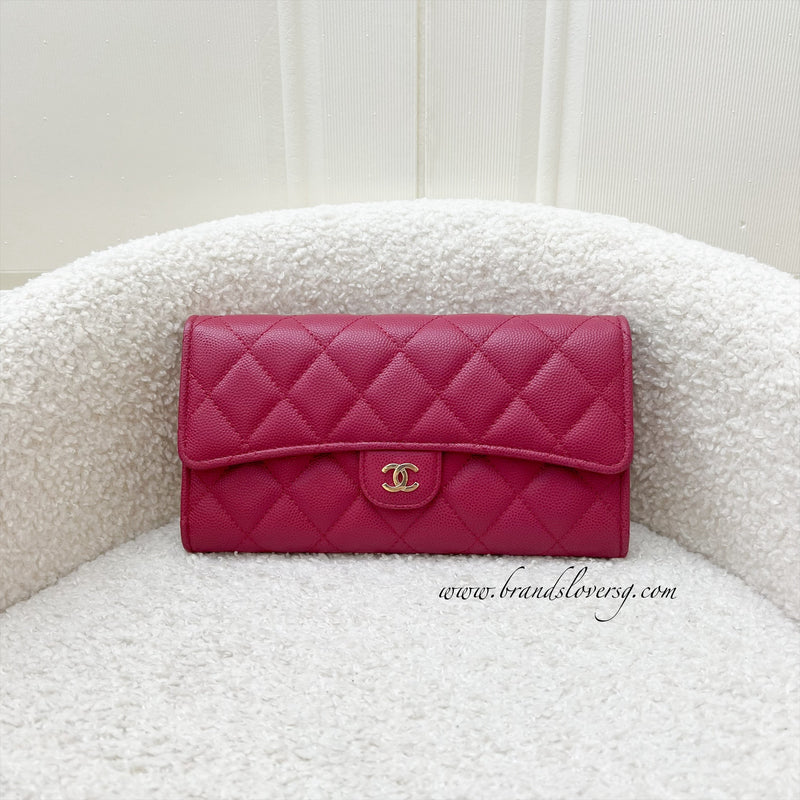 Chanel Classic Long Wallet in Pink Caviar and LGHW