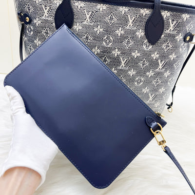 LV Neverfull MM in Monoglam Blue Canvas and GHW