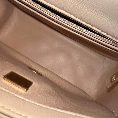 Chanel Pearl Crush Mini Square Flap in 22C Beige Lambskin AGHW