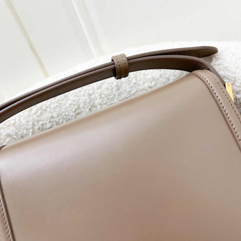 Saint Laurent YSL Small Solferino Satchel Bag in Milk Tea Beige Calfskin and AGHW