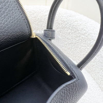 Hermes Mini Lindy in Noir Black Clemence Leather and GHW