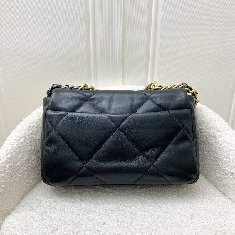 Chanel 19 Small Flap in Black Goatskin and 3-tone HW