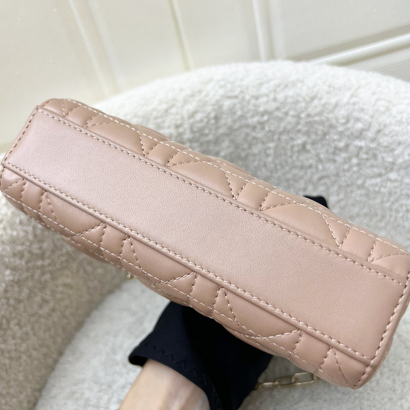 Dior Micro Lady D-Joy Bag in Rose des Vents Cannage Lambskin and LGHW (Model: S0910ONGE, Colour: M49P)
