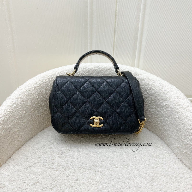 Chanel Seasonal Mini Bag with Top Handle in Black Caviar and AGHW