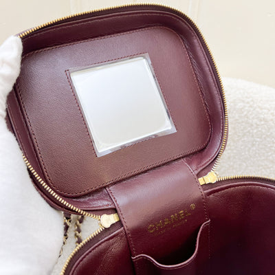 Chanel Top Handle Vanity Case in 21B Burgundy Red Caviar and LGHW