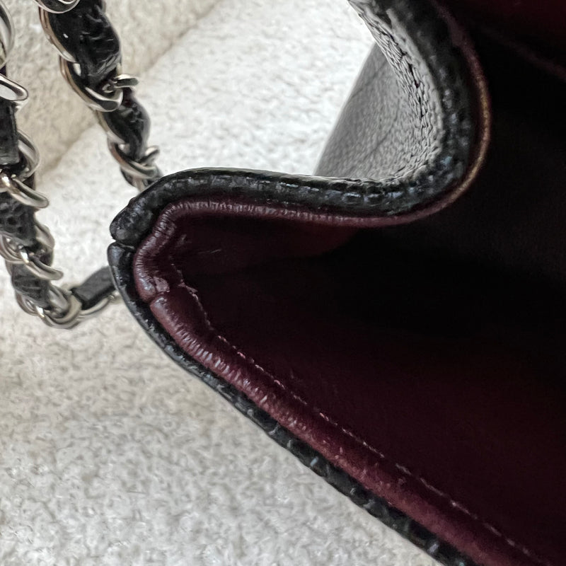 Chanel Medium Classic Flap CF in Black Caviar and SHW (Model: A01112)