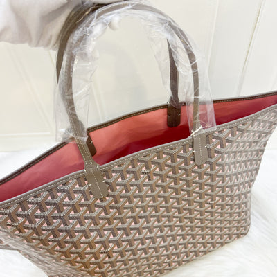 Goyard Saint Louis Claire Voie PM Tote in Limited Edition Grey / Pink Canvas and Pink Interior