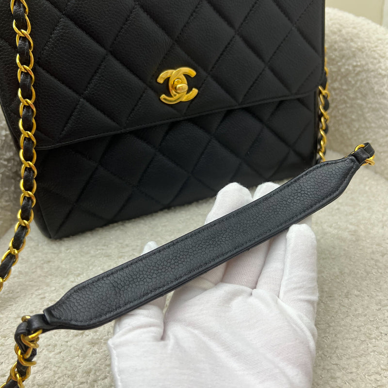 Chanel Vintage Medium Square Flap in Black Caviar and 24K GHW