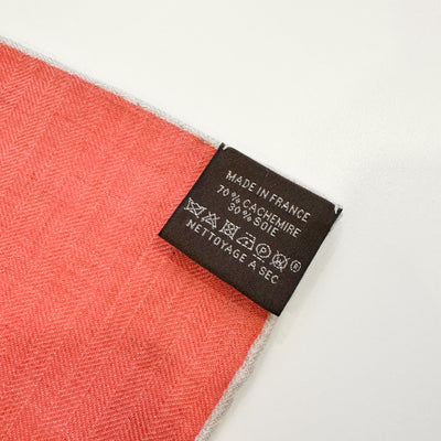 Hermes 140cm L'Instruction du Roy Shawl in HG / Corail / Orange / Naturel in 70% Cashmere and 30% Silk