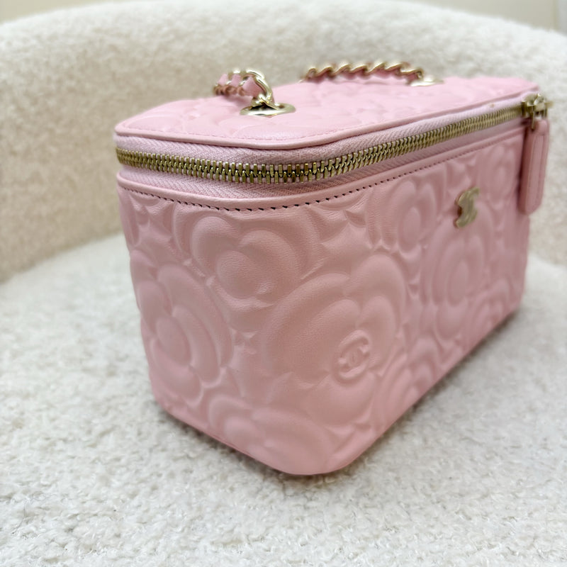 Chanel Small Vanity in Sakura Pink Camellia Leather and LGHW