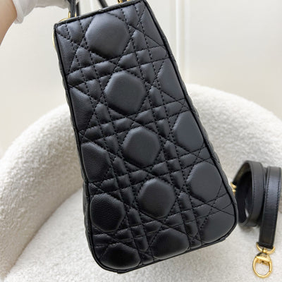 Dior Medium Lady Dior in Black Lambskin and GHW