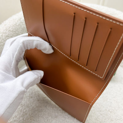 Goyard Grenelle Passport Holder in Black Signature Goyardine Canvas and Brown Leather