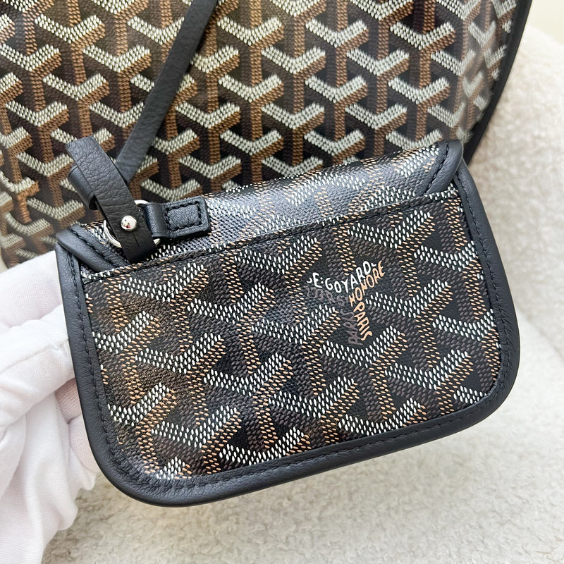 Goyard Mini Anjou Tote Bag in Black Goyardine Canvas and Leather