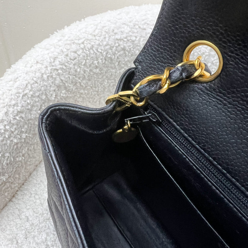 Chanel Vintage Medium Square Flap in Black Caviar and 24K GHW