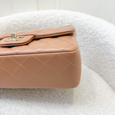 Chanel Classic Mini Rectangle Flap in 21P Caramel Lambskin and GHW