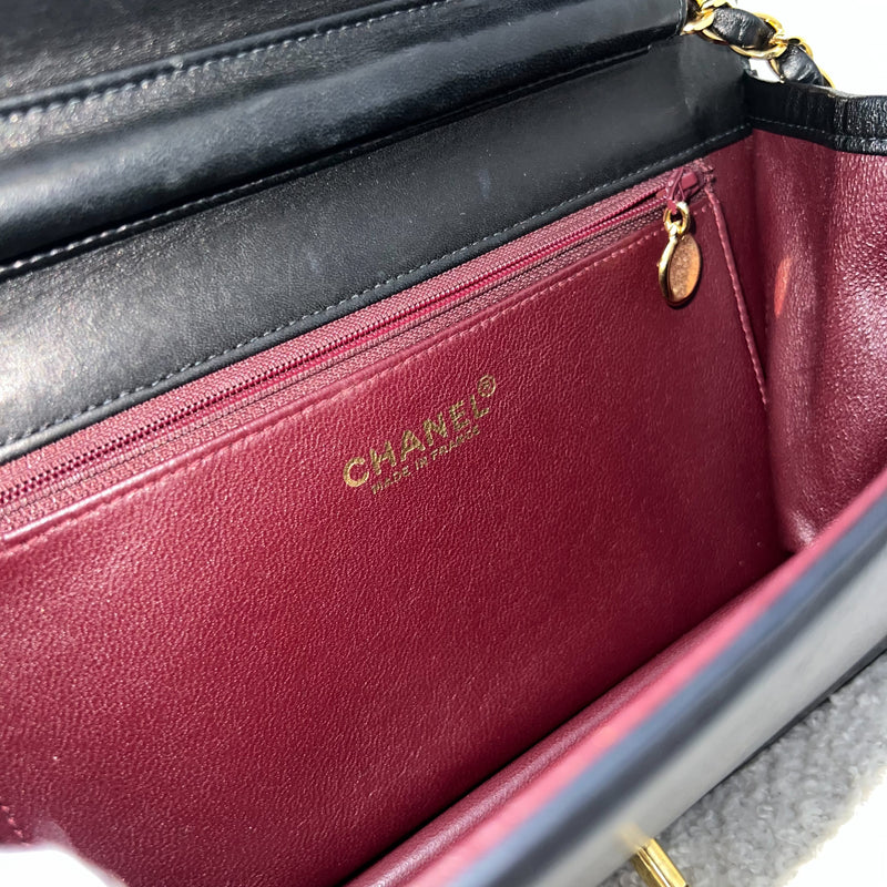Chanel Vintage Full Flap in Black Lambskin and 24K GHW
