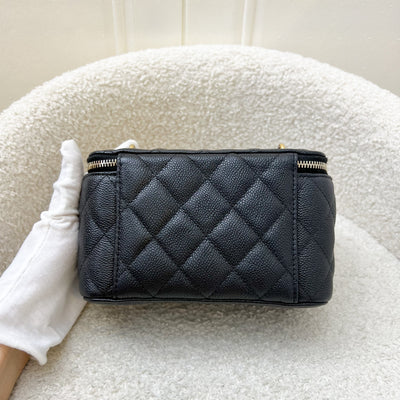 Chanel 23P Heart Adjustable Chain Vanity in Black Caviar and AGHW