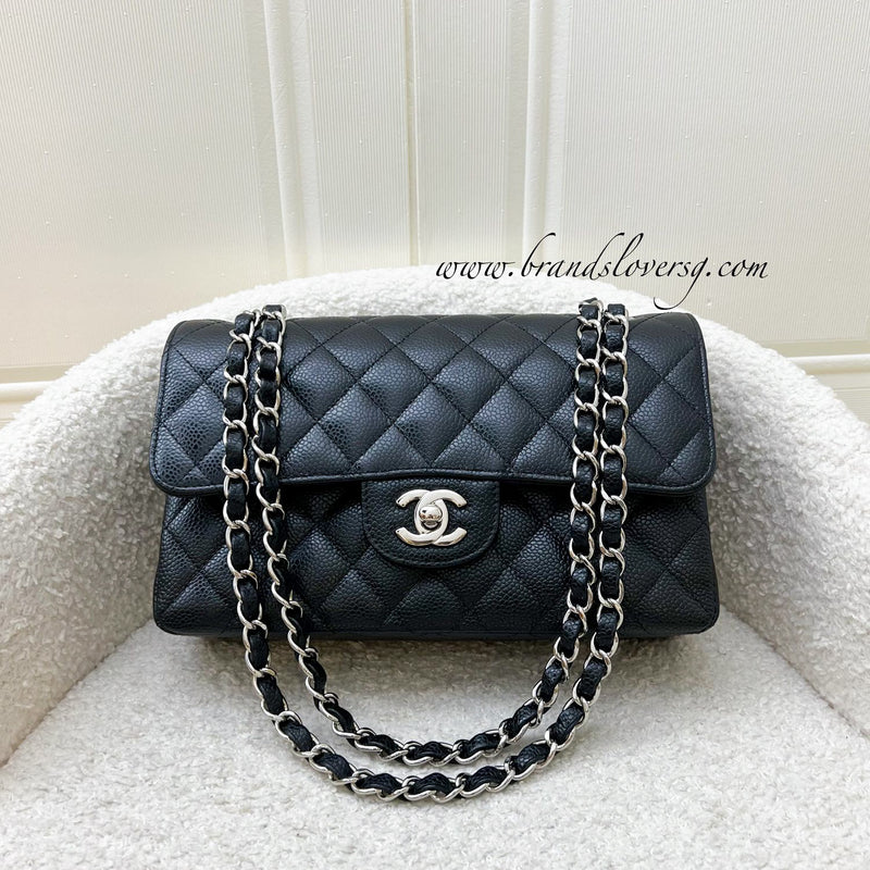 Chanel Small Classic Flap CF in Black Caviar and SHW