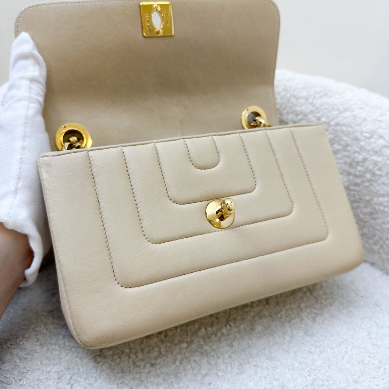 Chanel Vintage Mini Bijoux Chain Flap in Beige Lambskin and 24K GHW