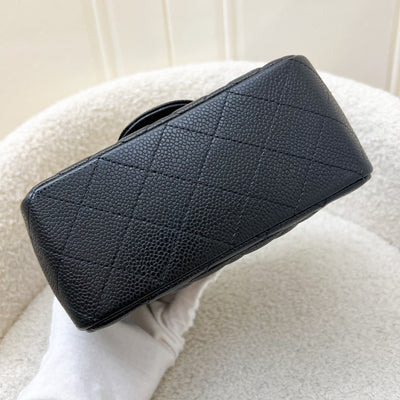 Chanel Classic Mini Square Flap in Black Caviar and LGHW (Model: A35200)