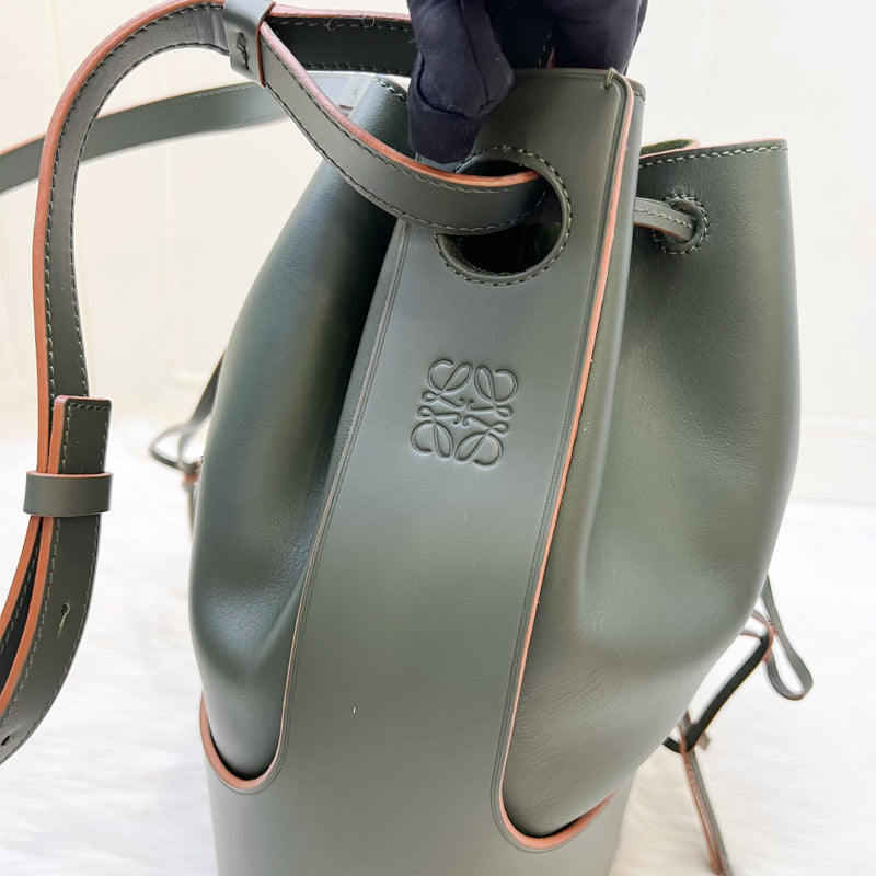 Loewe Balloon Bag in Dark Olive Green Calfskin and GHW