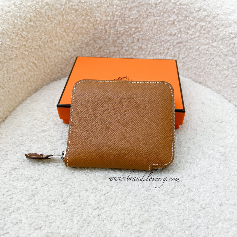 Hermes Silk in Wallet in Gold Epsom Leather and GHW