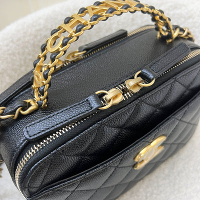 Chanel 22S "Pick Me Up" Vanity Case in Black Caviar AGHW