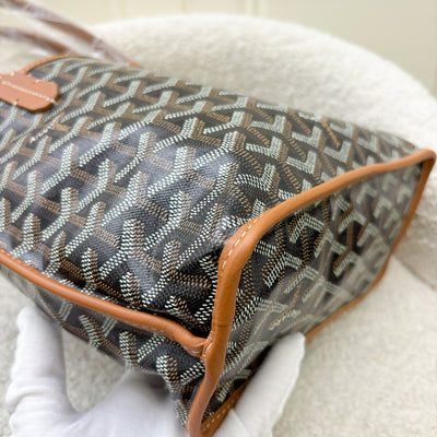 Goyard Mini Anjou in Black Goyardine Canvas with Camel Trim