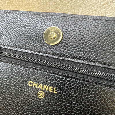 Chanel Classic Wallet on Chain WOC in Black Caviar and GHW