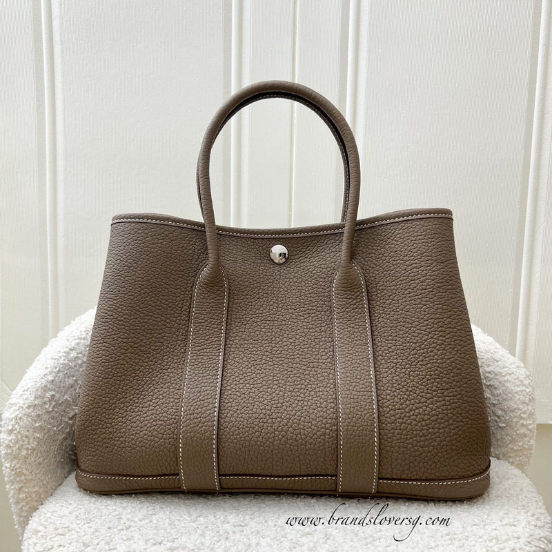 Hermes Garden Party 30 in Etoupe Negonda Leather and PHW